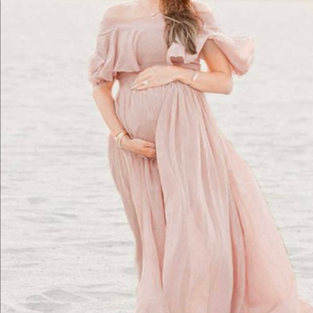 Pink maternity dress